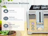 Sleek Textured Kettle and Four-Slice Toaster Set - Grey T3398P422929