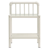 Bedside Cabinets 2 pcs White and Transparent Metal and Glass 325102