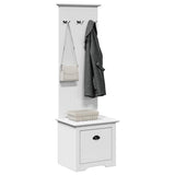 Hallway Cabinet with Hooks BODO White 50x40x157 cm 4016872