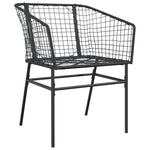 5 Piece Garden Dining Set Black Poly Rattan Glass 3334487