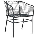 5 Piece Garden Dining Set Black Poly Rattan Glass 3334487
