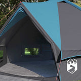 Teepee Tent 6-Person with Roof Blue and Grey 431 x 366 x 185 cm 42004072