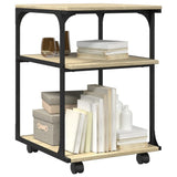 Printer Stand 3-Tier Sonoma Oak 43x48x64 cm Engineered Wood 842277