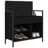 Shoe Bench Black 65.5x32x57.5 cm Engineered Wood 835202