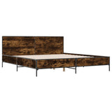 Bed Frame without Mattress Smoked Oak 180x200 cm Super King 3280014
