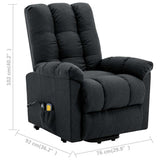 Stand-up Massage Recliner Dark Grey Fabric 321784