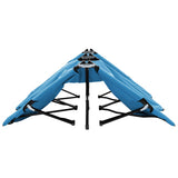 ZNTS Two Person Folding Sun Lounger Blue Steel 310352