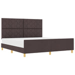 ZNTS Bed Frame - Dark Brown, 180x200 cm, Fabric 3344826