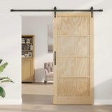 Sliding Door ORKDAL Brown 93 x 211 cm Solid Pine Wood 3333824