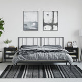 Nightstand Set of 2 Black Powder-coated steel, fluted glass 3211825