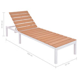 Sunlounger White and brown Aluminium and WPC Standard 42868