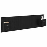Headboard with Cabinet 3 pcs Black Oak Engineered Wood 3416165
