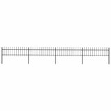 Garden Fence with Spear Top Steel 714.5x60 cm Black 277596