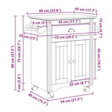 Kitchen Trolley BODO White and Brown 72x45x80 cm 4016876