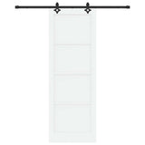 Sliding Door White and Black 83 x 232 cm Solid Pine Wood 3333537