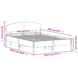 Bed Frame without Mattress Wax Brown 140x200 cm Solid Wood Pine 3207212