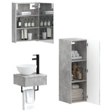 Bathroom Cabinet Set 4 pcs Concrete Grey 43 x 11.5 x 60.5 cm 3407378