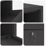 Parcel Drop Box with Storage Black 44 x 22 x 82 cm Steel 874919
