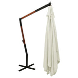 Cantilever Garden Parasol with Wooden Pole 400x300 cm Sand White 318429