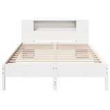 Bookcase Bed without Mattress White 160x200 cm Solid Wood Pine 3322826
