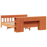 Bookcase Bed without Mattress Wax Brown 180x200 cm Super King Solid Wood Pine 3323175