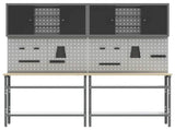 Work Bench Set 8 pcs Black and Grey Powder-Coated Steel 3321502