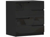 Chest of Four High Gloss Front Drawers - Black T3398P548076