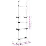 Telescopic Wardrobe System with Rods and Shelf Aluminium 321113