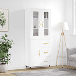 Highboard White 69.5x34x180 cm Engineered Wood 3198449