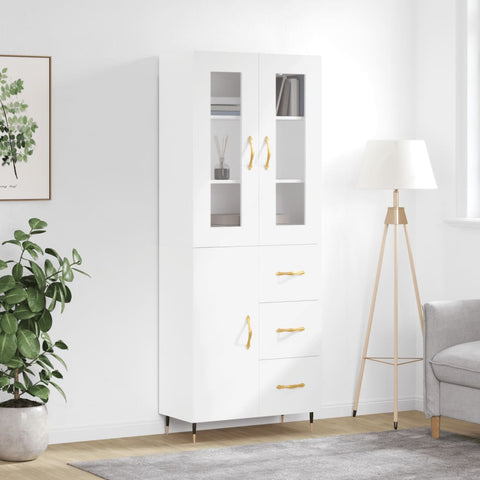 Highboard White 69.5x34x180 cm Engineered Wood 3198449