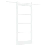 Sliding Door ORKDAL White 93 x 202 cm Solid Pine Wood and Glass 3331924