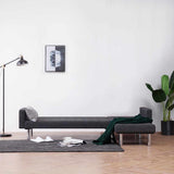 L-shaped Sofa Bed Dark grey Polyester 282304