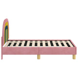 Toddler Bed Frame with Headboard Pink 70 x 140 cm Velvet 42011005