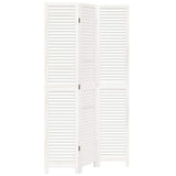 Room Divider 3 Panels White Solid Wood Paulownia 358831