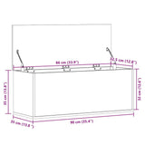 Storage Box Grey Sonoma 90x35x35 cm Engineered Wood 840686