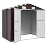 Garden Shed Brown 205x129x183 cm Galvanised Steel 46300