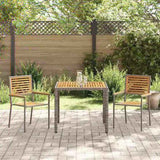 Garden Dining Set 3 pcs Grey Poly Rattan 3365435
