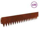 Lawn Edging 20 pcs 103 x 20 cm metal Rusty 8008285