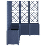 Garden Planter with Trellis Blue Grey 160x120x140 cm PP 367876