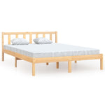 Bed Frame without Mattress Solid Wood Pine King Size 810087