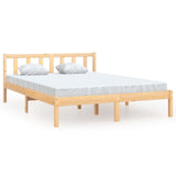 Bed Frame without Mattress Solid Wood Pine King Size 810087