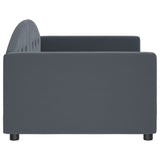 Day Bed without Mattress Dark Grey 90x190 cm Single Velvet 354153