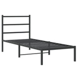 Metal Bed Frame without Mattress with Headboard Black 80x200cm 355356