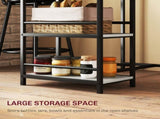 Three-Piece Kitchen Dining Set, with Shelves - Grey/Black T3398P343524