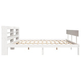 Bed Frame without Mattress White 200x200 cm Solid Wood Pine 3306628