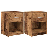 Bedside Cabinets 2 pcs with Drawer Old Wood 40x34x50 cm 858782