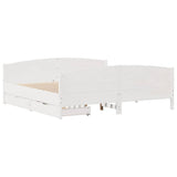 Bed Frame without Mattress White 200x200 cm Solid Wood Pine 3301777