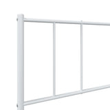 Metal Bed Frame without Mattress with Footboard White 107x203cm 352543