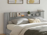Headboard Cabinet with LED Grey Sonoma 180 x 16.5 x 103.5 cm 8006573