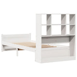 Bookcase Bed without Mattress White 90x200cm Solid Wood Pine 3322466
